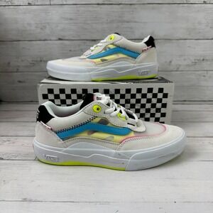 Vans Wayvee White/Neon Low Top Sneakers Skate Shoes Men's Size 5 Womens‎ 6.5